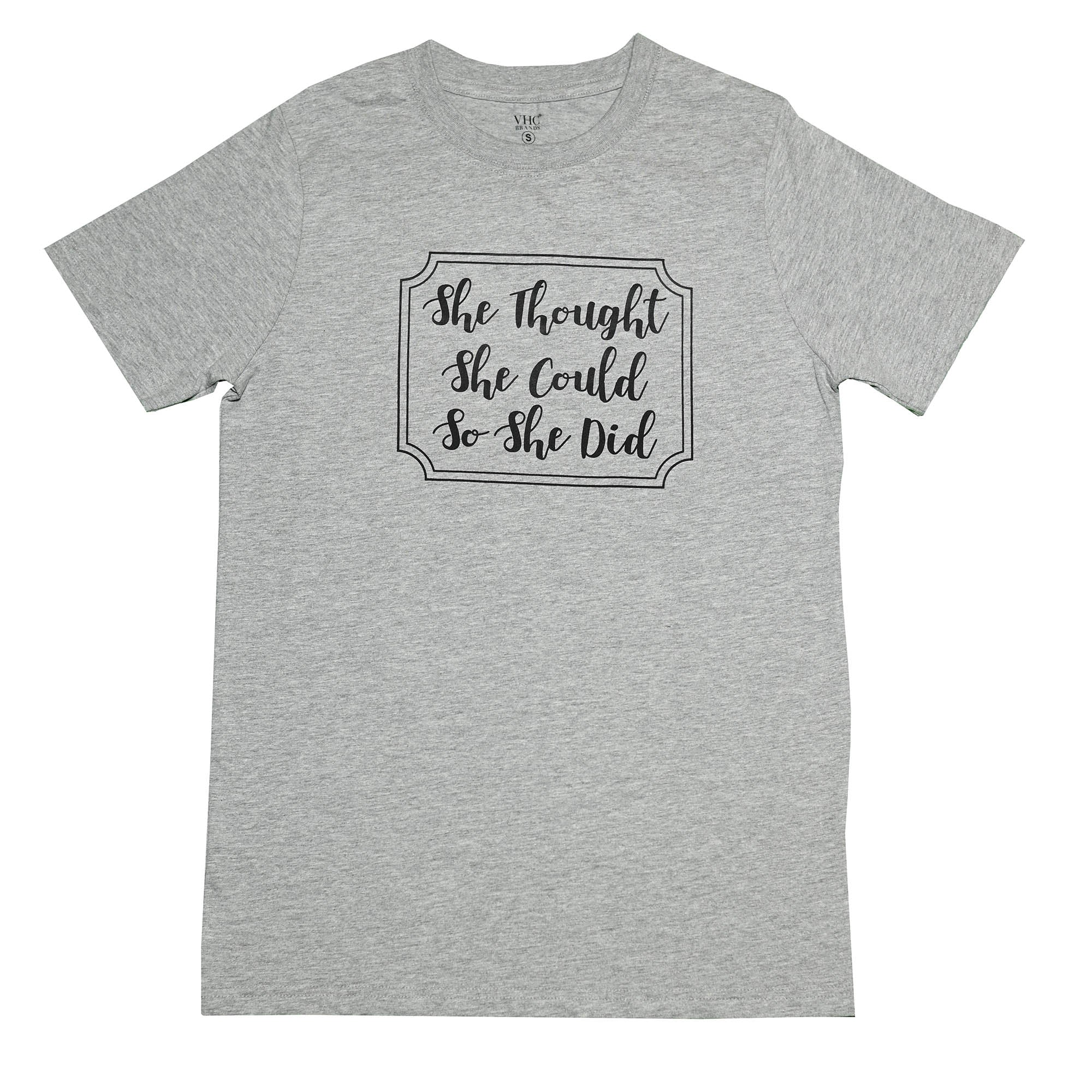 She Thought She Could T-Shirt, Grey Melange, Medium