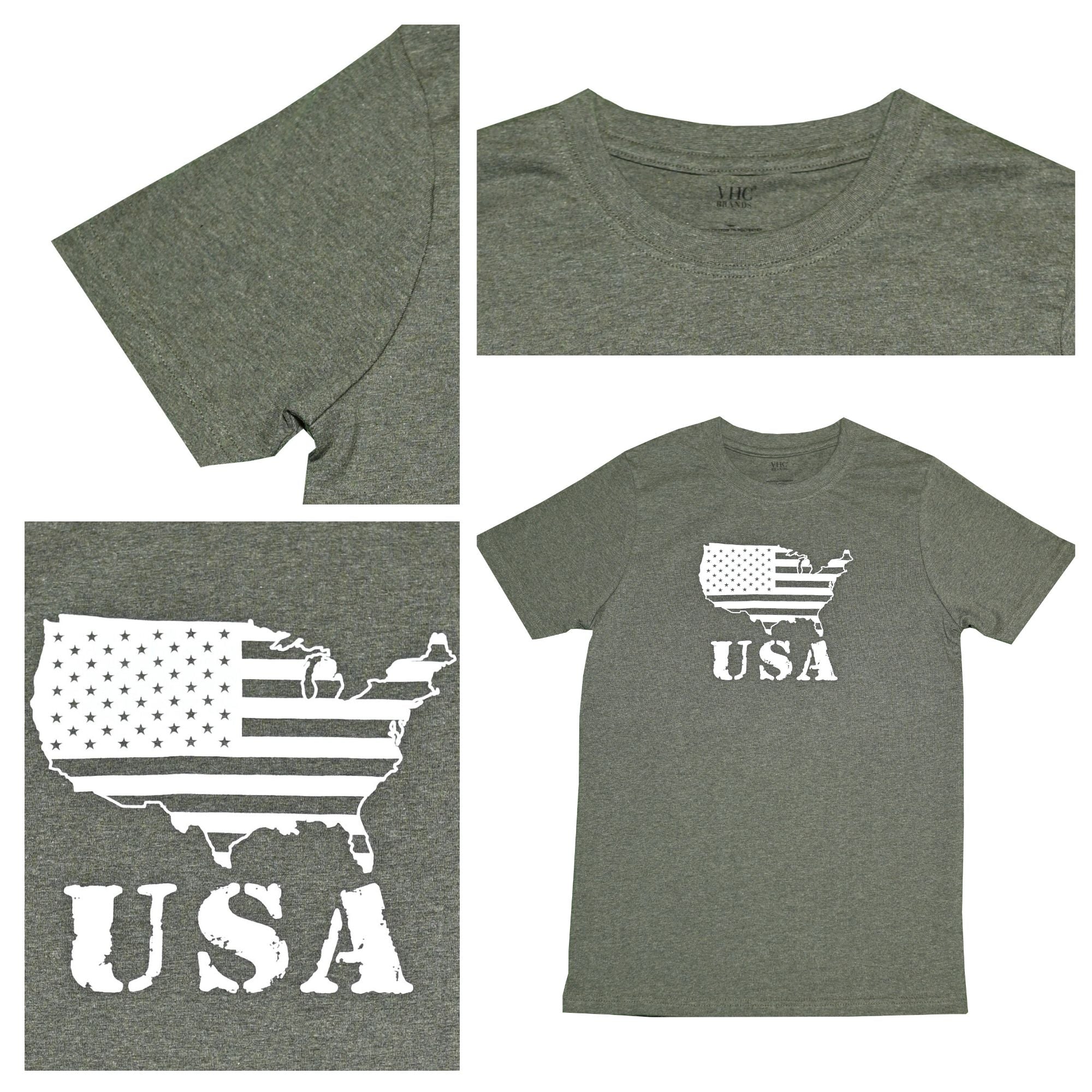 USA T-Shirt, Military Melange, Large