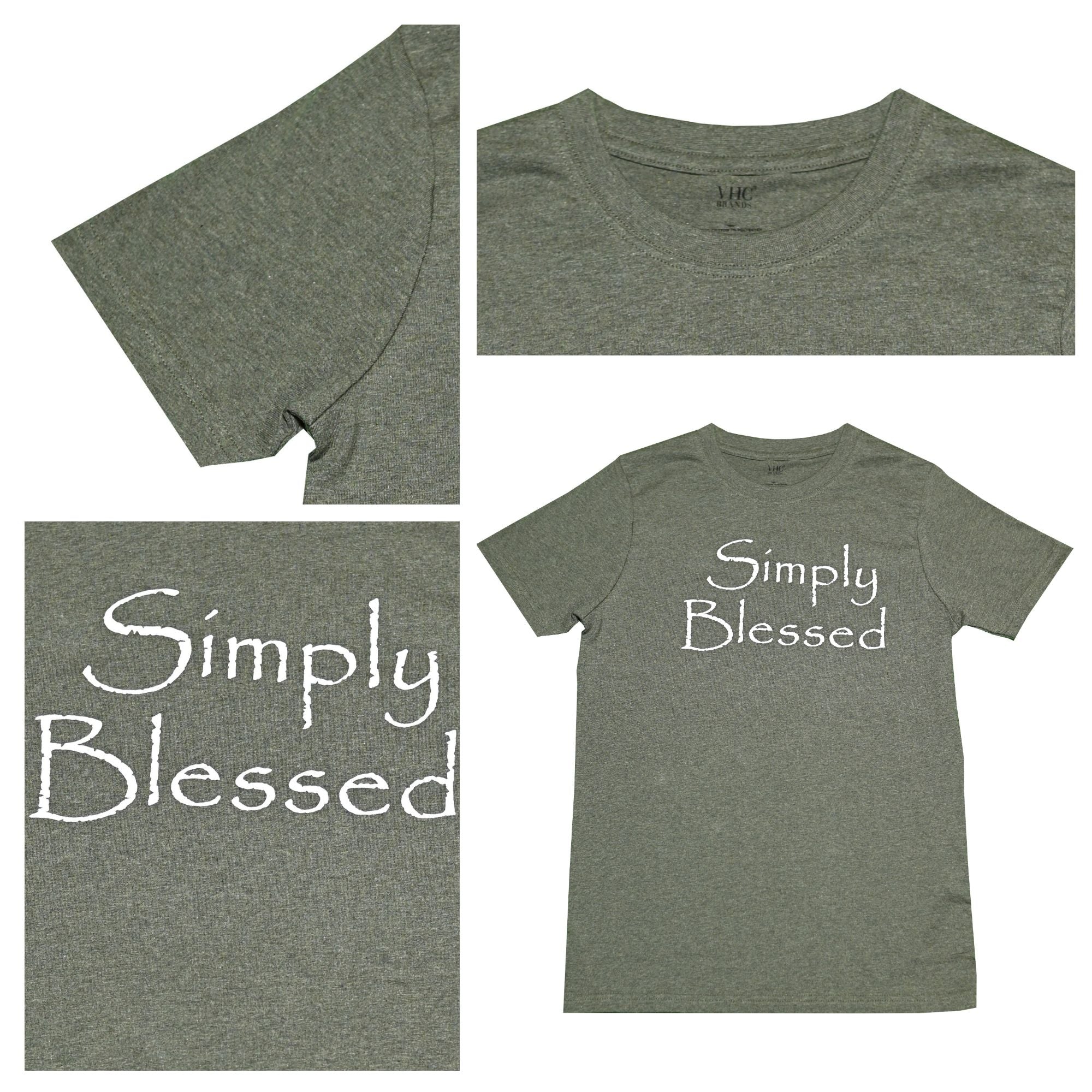 Simply Blessed T-Shirt, Military Melange, Medium