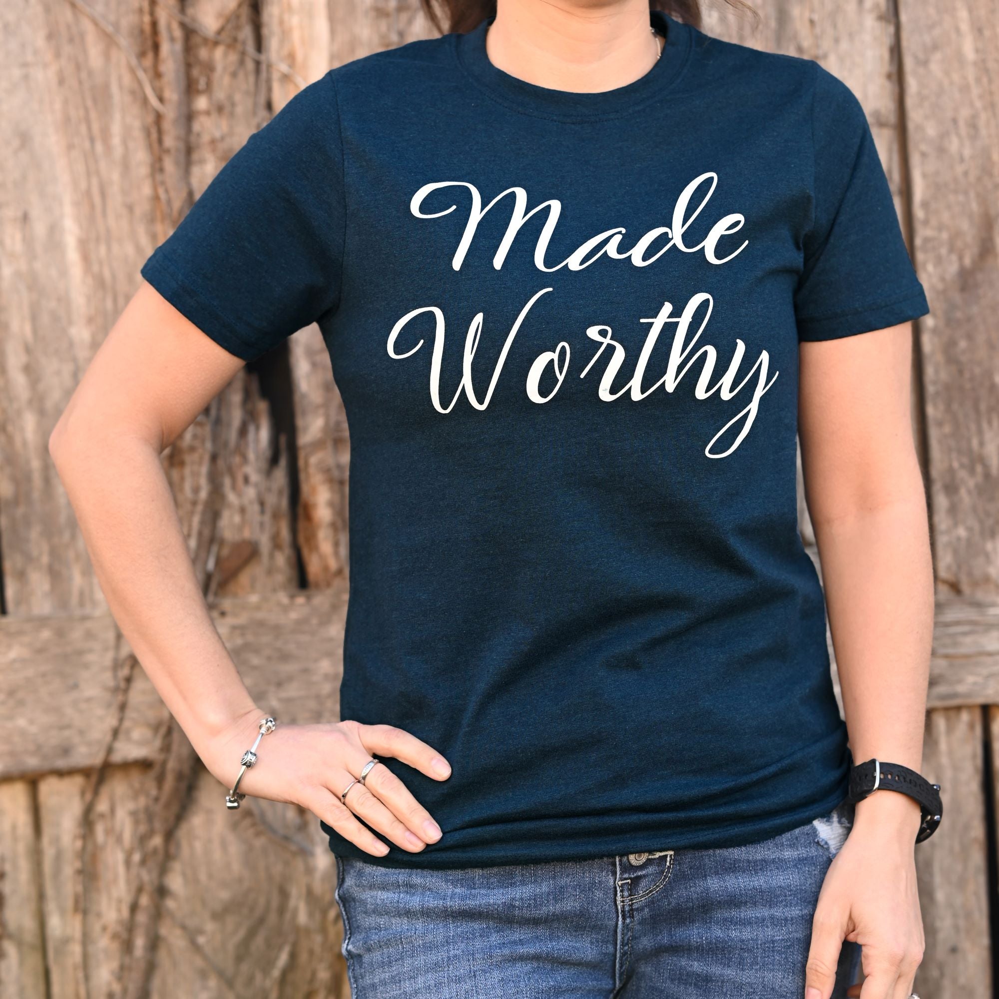 Made Worthy T-Shirt, Navy Melange, Small