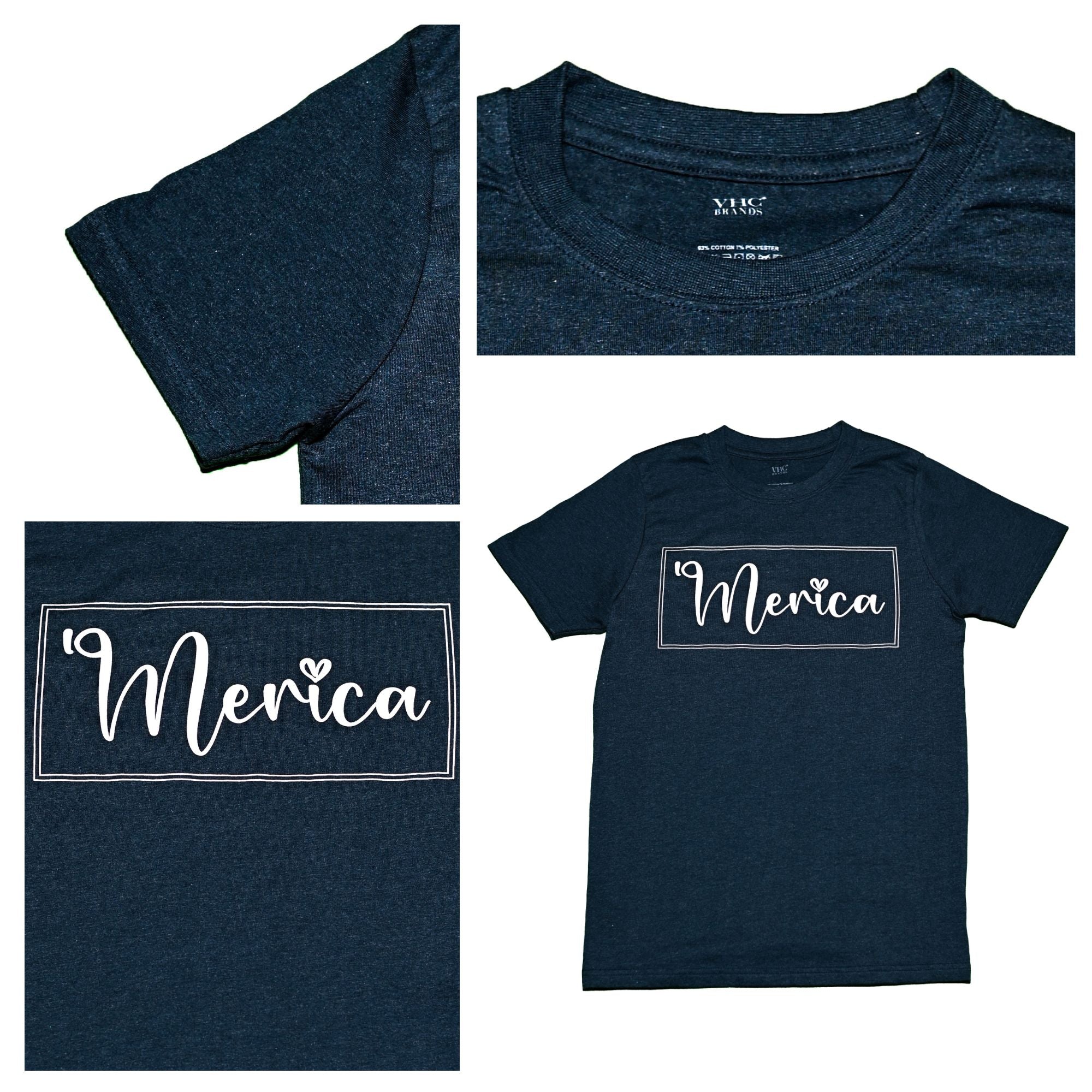 Merica T-Shirt, Navy Melange, Small