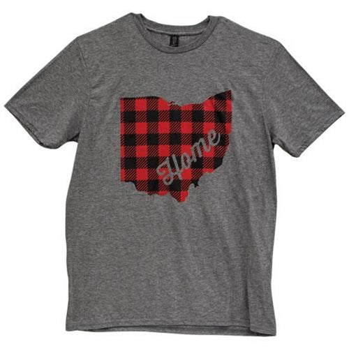 Ohio Buffalo Check T-Shirt Heather Graphite XXL