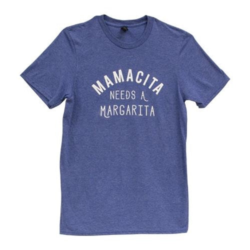 Mamacita Needs A Margarita T-Shirt  Heather Blue Large