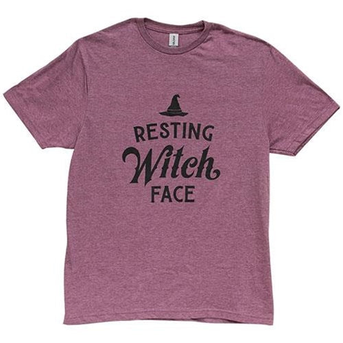 Resting Witch Face T-Shirt Heather Maroon Large