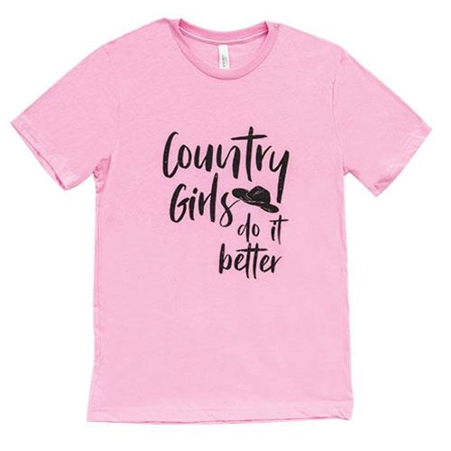 Country Girls Do It Better T-Shirt Heather Bubble Gum Large