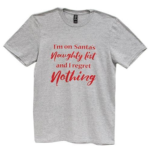 I'm On Santa's Naughty List T-Shirt Heather Gray Large