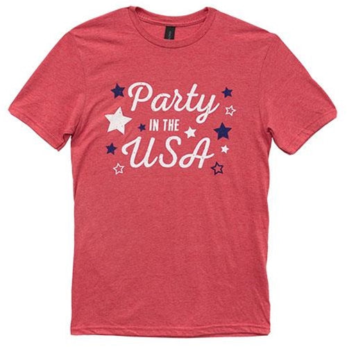 Party in the USA T-Shirt Heather Red Large