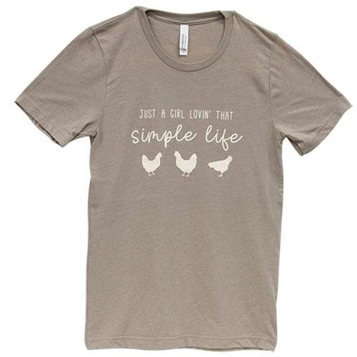 Lovin That Simple Life T-Shirt Heather Stone Large