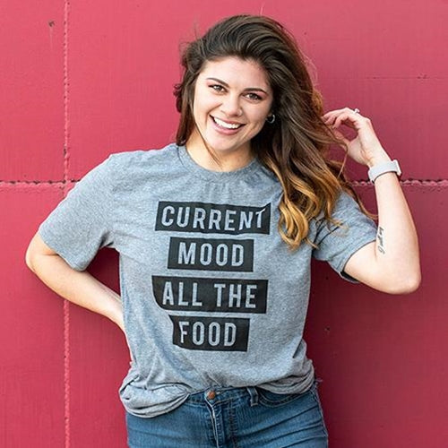 Current Mood All The Food T-Shirt Heather Graphite Small