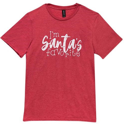 I'm Santa's Favorite T-Shirt Heather Red Medium