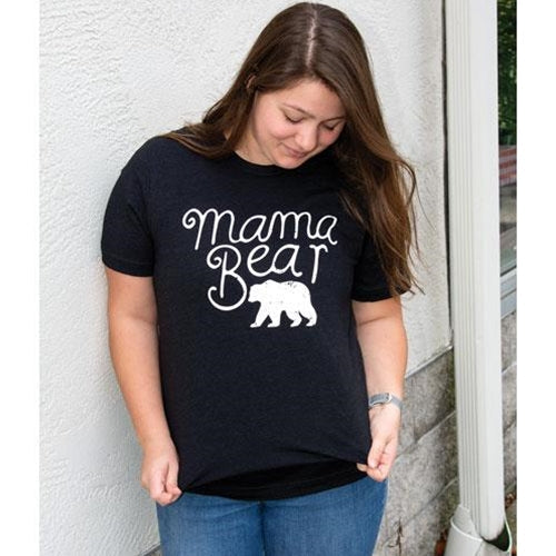 Mama Bear T-Shirt Black Heather Large