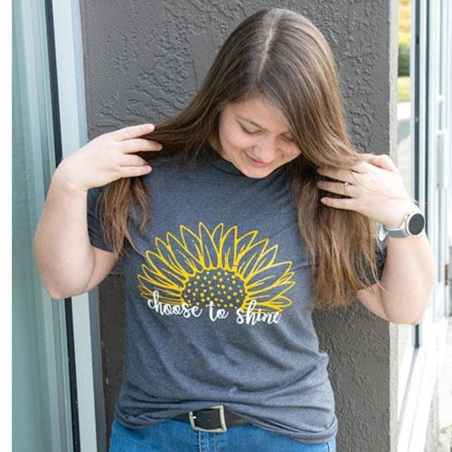 Choose To Shine Sunflower T-Shirt Large