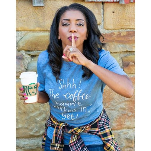 Coffee Hasn't Kicked in T-Shirt Heather Indigo Large