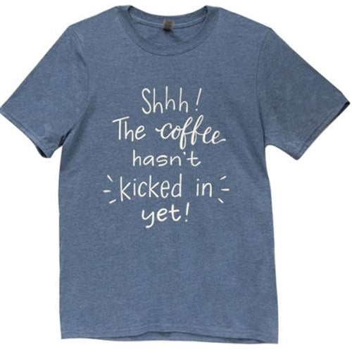 Coffee Hasn't Kicked in T-Shirt Heather Indigo Large