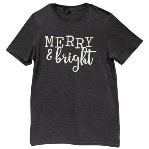 Merry & Bright T-Shirt (White Ink) Medium