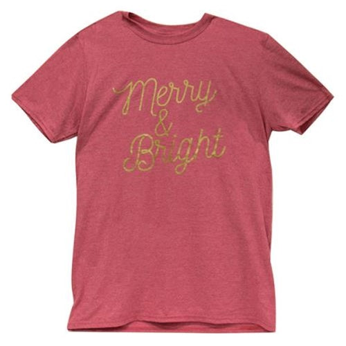 Merry & Bright T-Shirt (Gold Ink) Medium