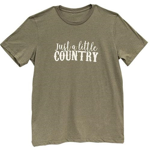 Just a Little Country T-Shirt Heather Olive Small