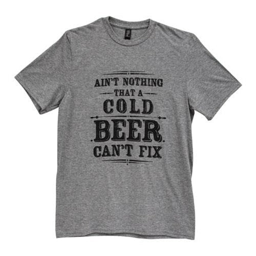 Ain't Nothing That A Cold Beer Can't Fix T-Shirt Heather Graphite Small