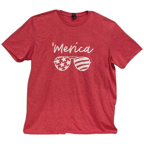 Merica Sunglasses T-Shirt Heather Red XXL