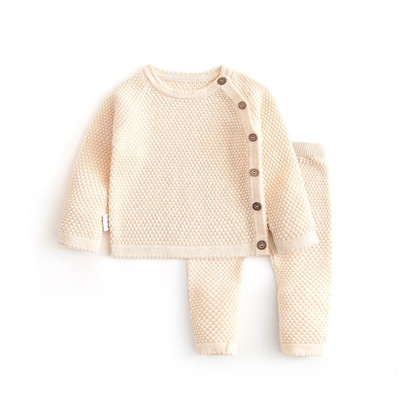 Infant Baby Sweater Suit 2021 Autumn Winter Girl Knitting Sweater Set