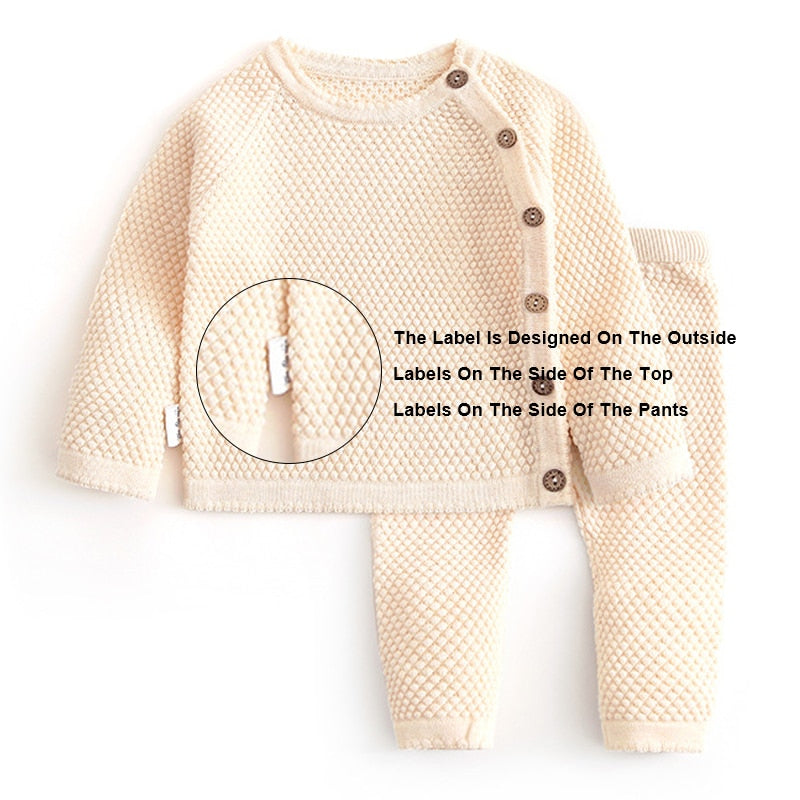 Infant Baby Sweater Suit 2021 Autumn Winter Girl Knitting Sweater Set