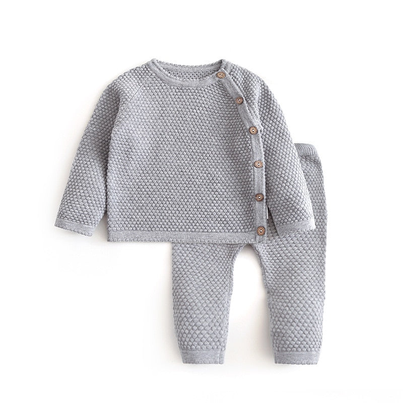 Infant Baby Sweater Suit 2021 Autumn Winter Girl Knitting Sweater Set